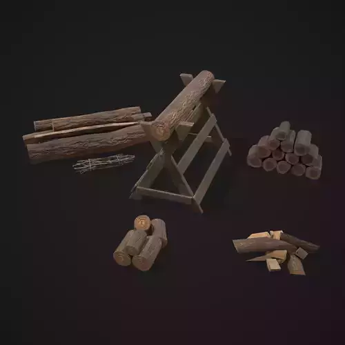 Large Wood Pack 3D Model Collection