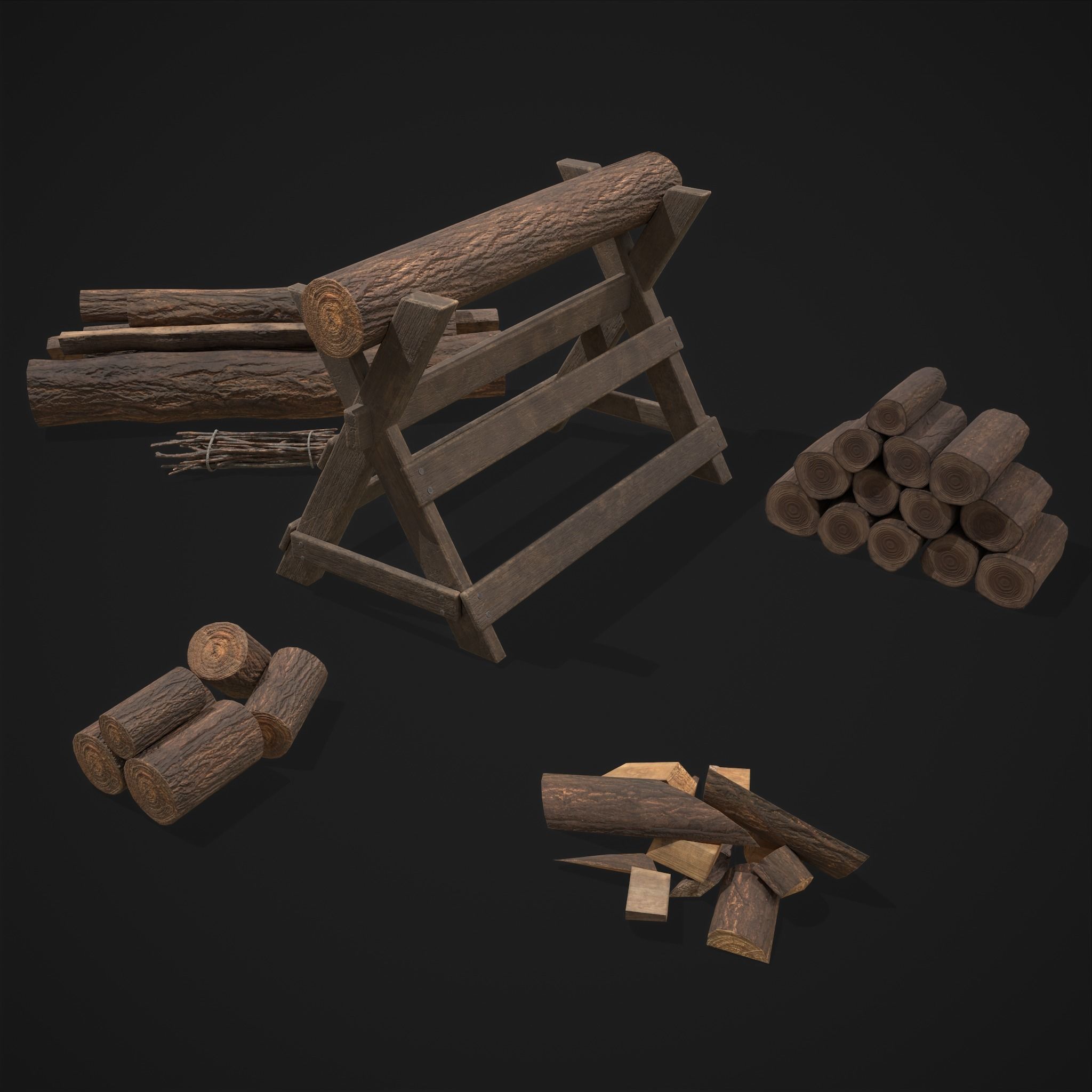 Large Wood Pack 3D Model Collection_24