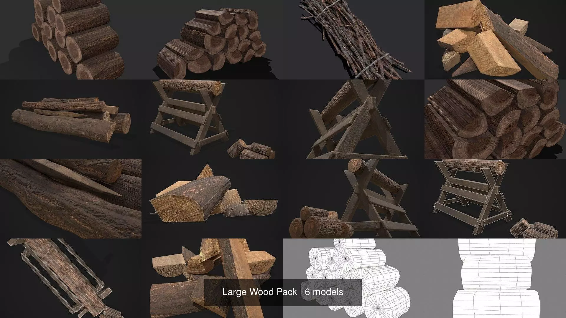 Large Wood Pack 3D Model Collection_7