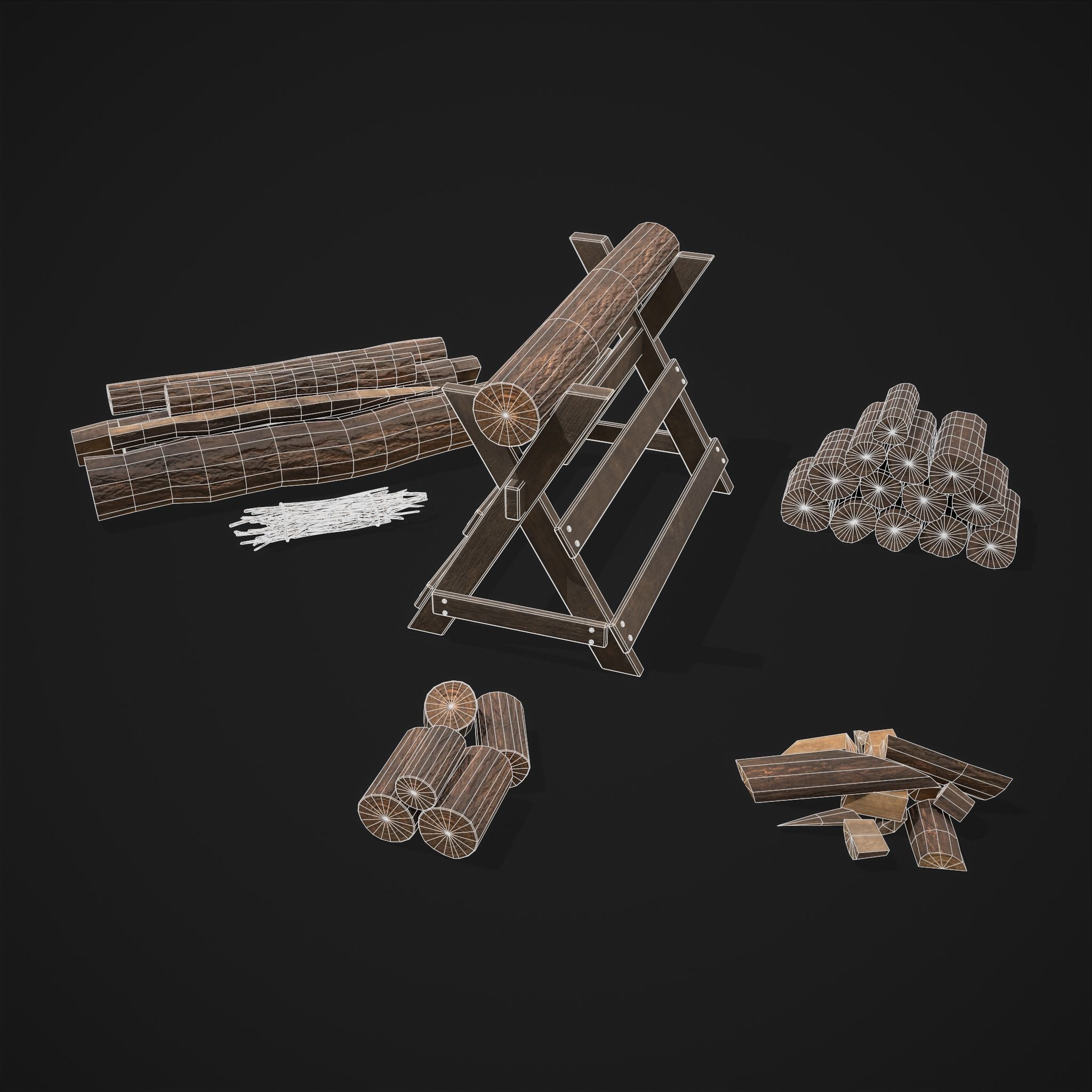 Large Wood Pack 3D Model Collection_9