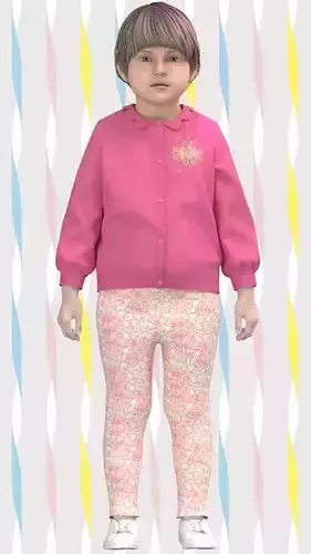 Girls Frill cardigan Low-poly 3D model