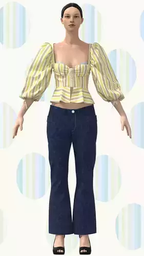 Ladies Shirt Low-poly 3D model