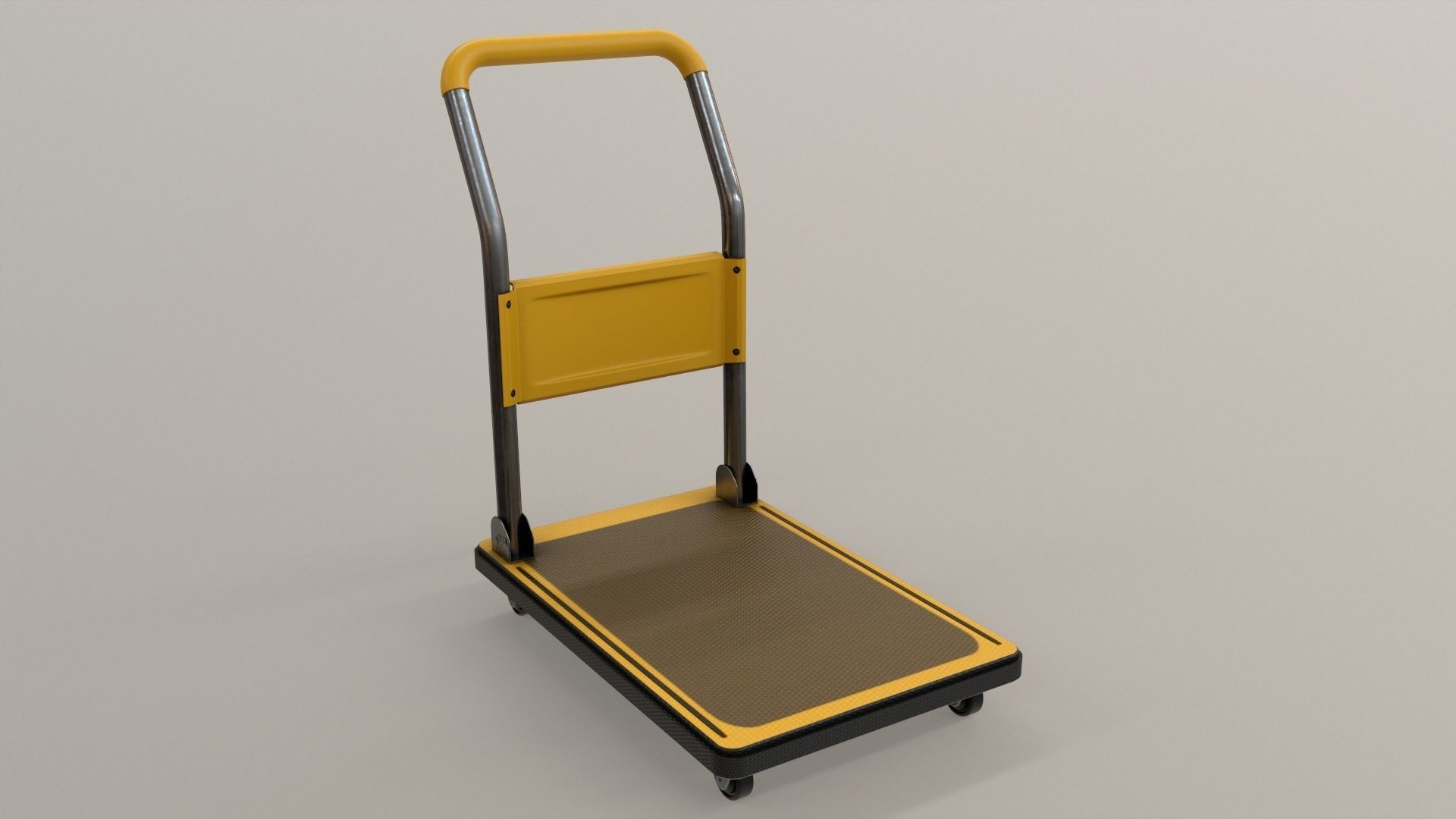 Heavy Duty Platform Trolley Low-poly 3D model_4