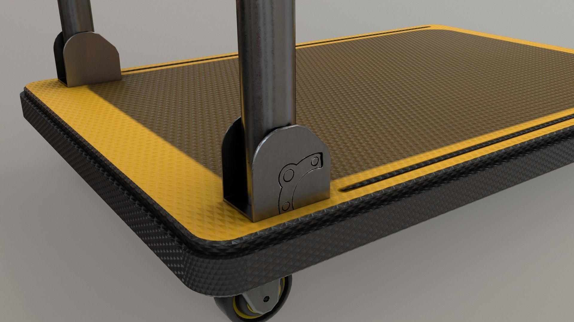 Heavy Duty Platform Trolley Low-poly 3D model_17