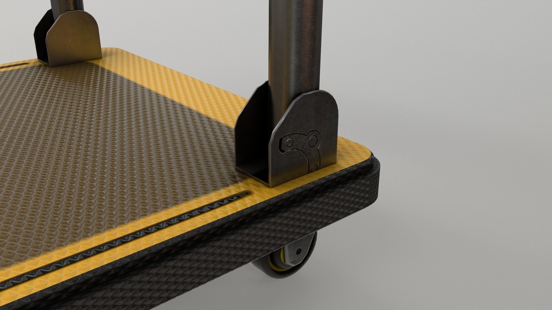 Heavy Duty Platform Trolley Low-poly 3D model_16