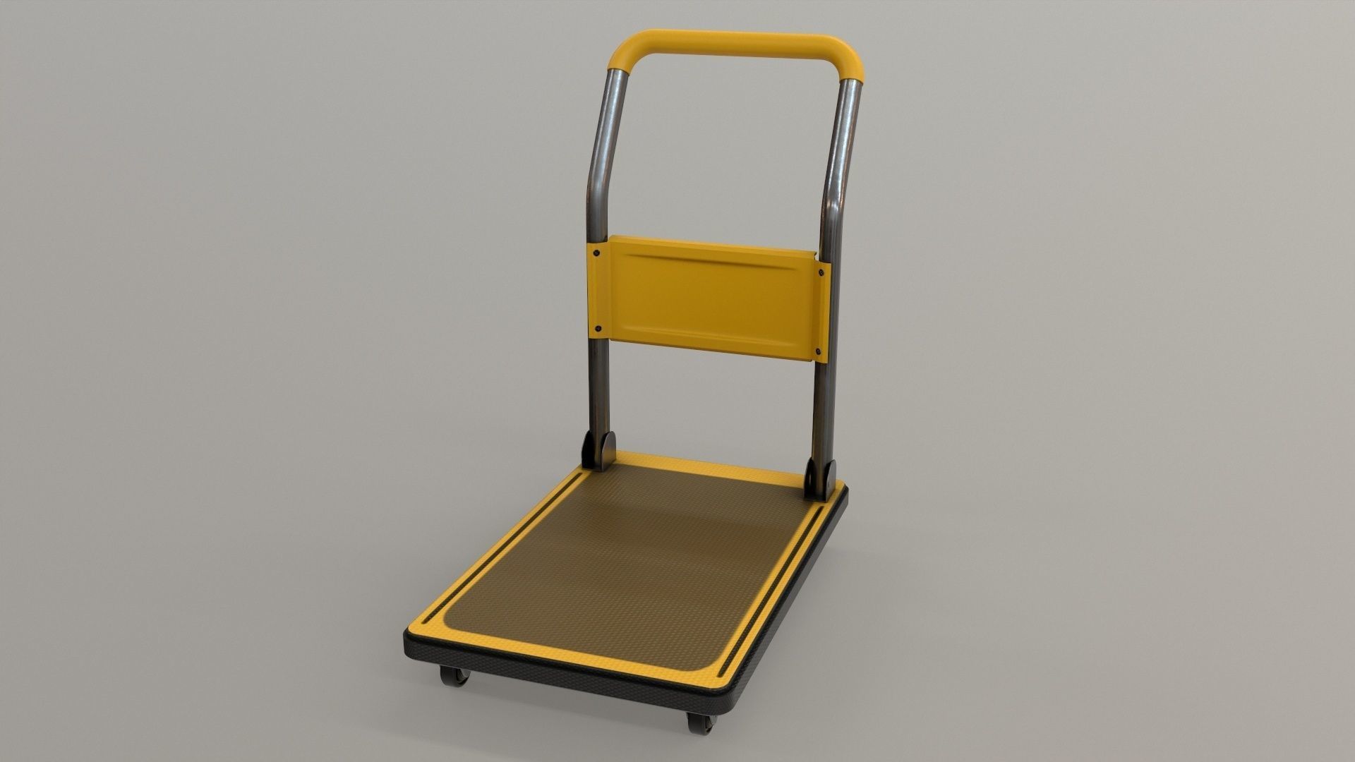 Heavy Duty Platform Trolley Low-poly 3D model_3