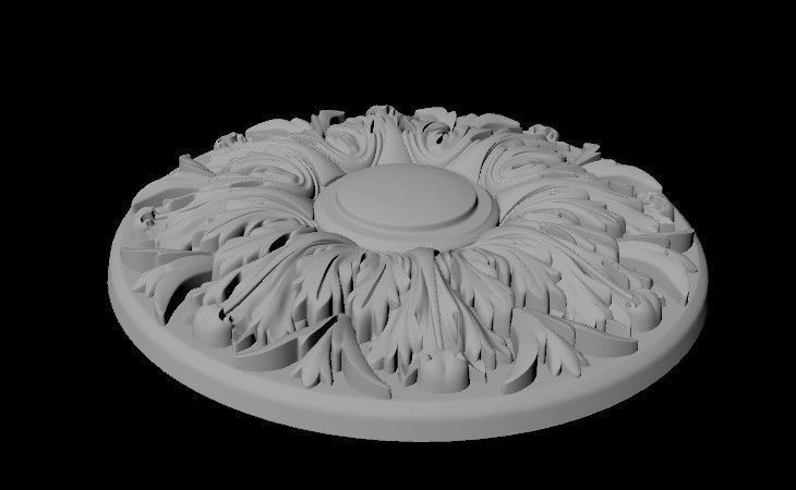 rosette decorative medallion 3D model_2