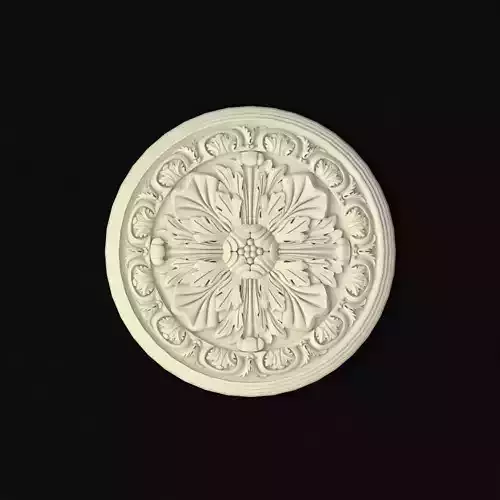 rosette ornately carved circular medallion
