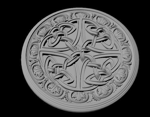 rosette celtic medallion 3D model_2