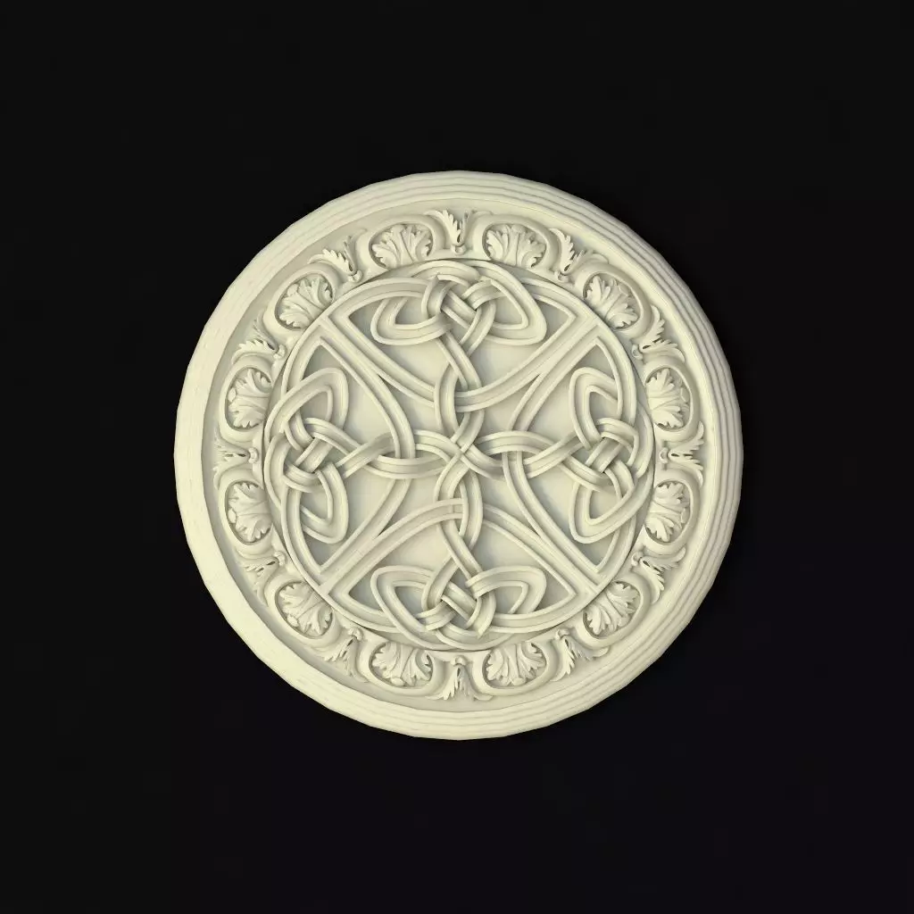 rosette celtic medallion 3D model_0