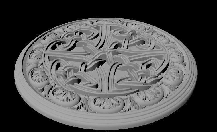 rosette celtic medallion 3D model_1