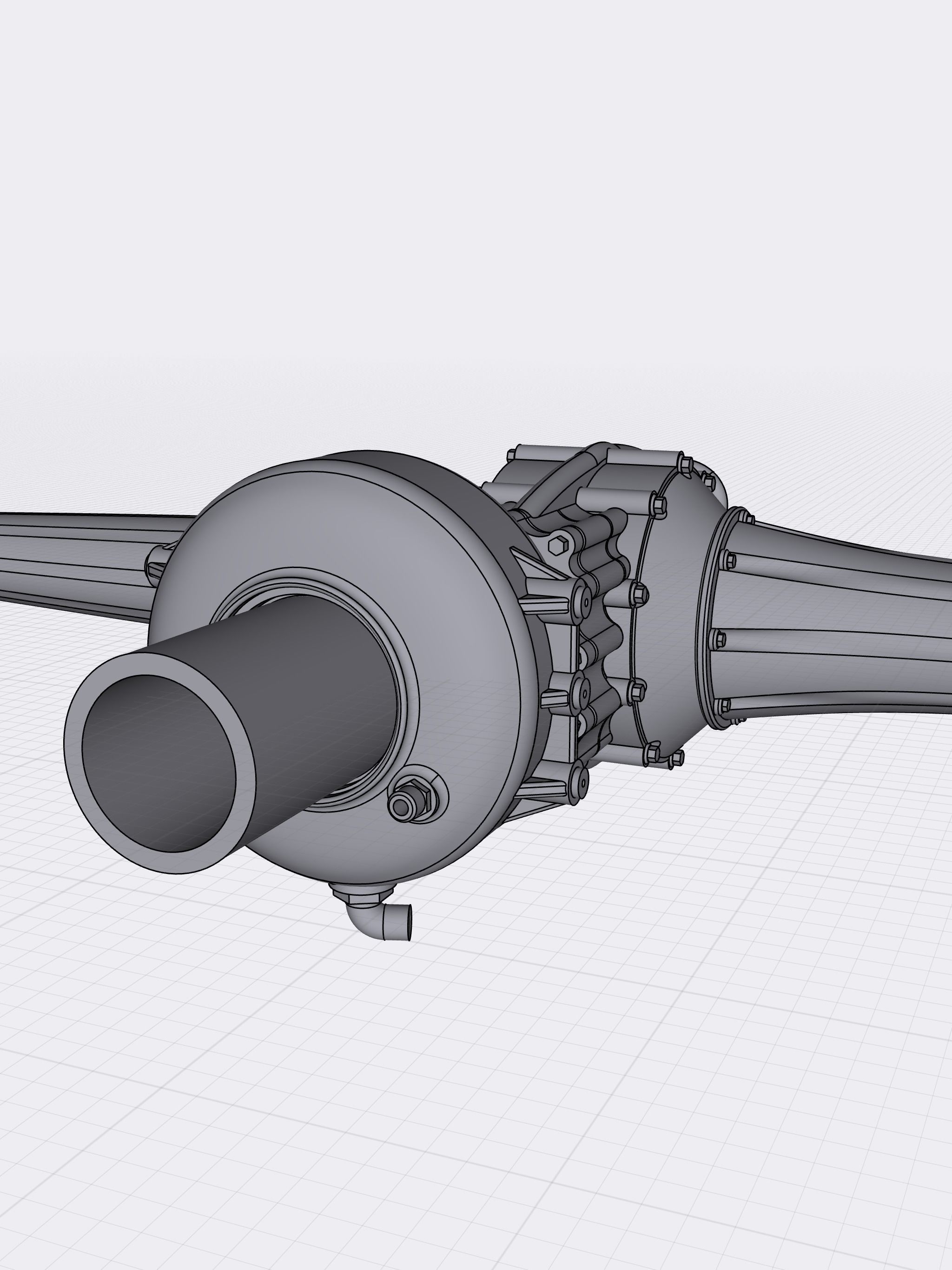 HOT ROD Gasser retro 1000hp Turbo Booster Axle  3D print model_3