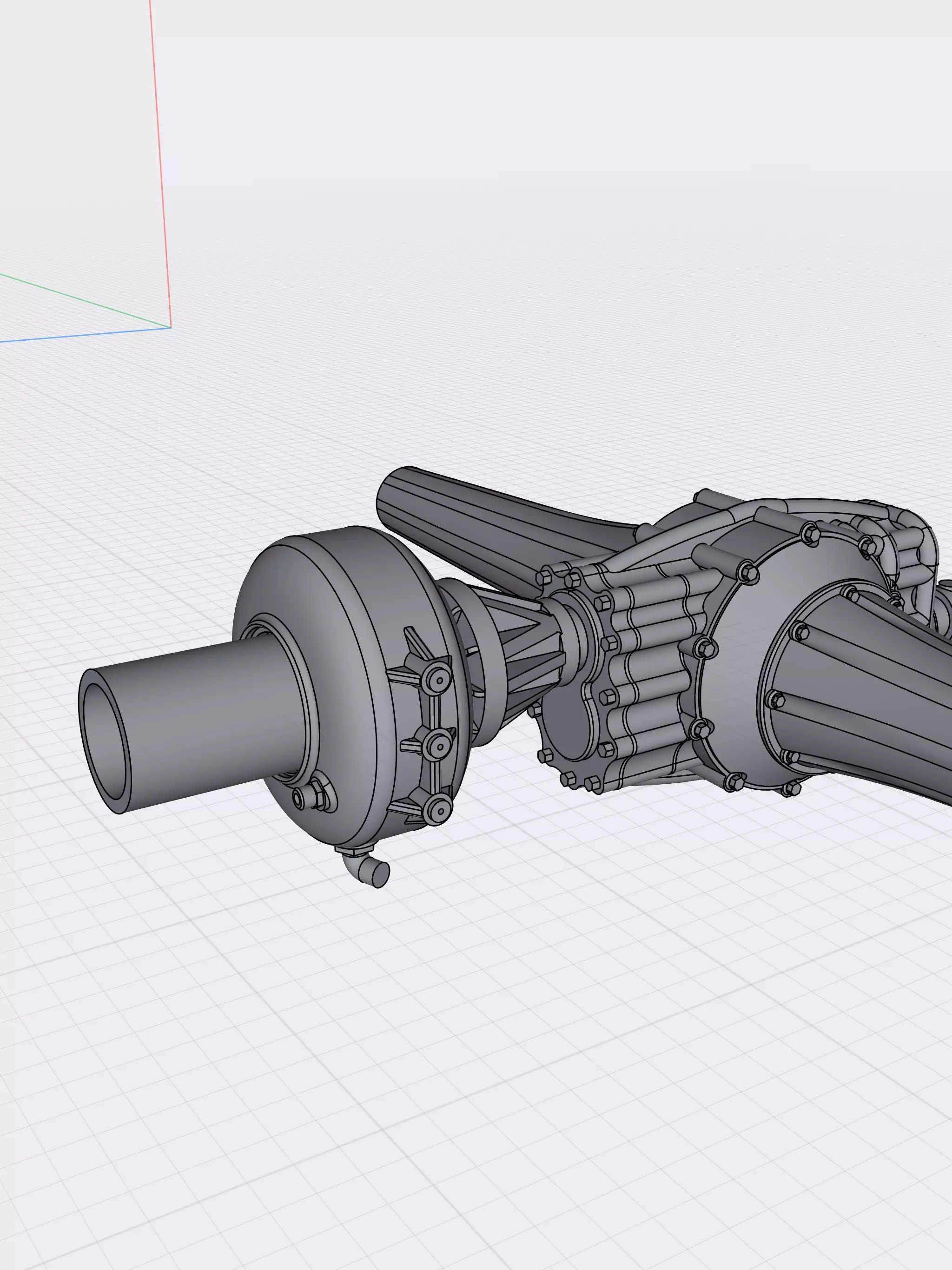 HOT ROD Gasser retro 1000hp Turbo Booster Axle  3D print model_0