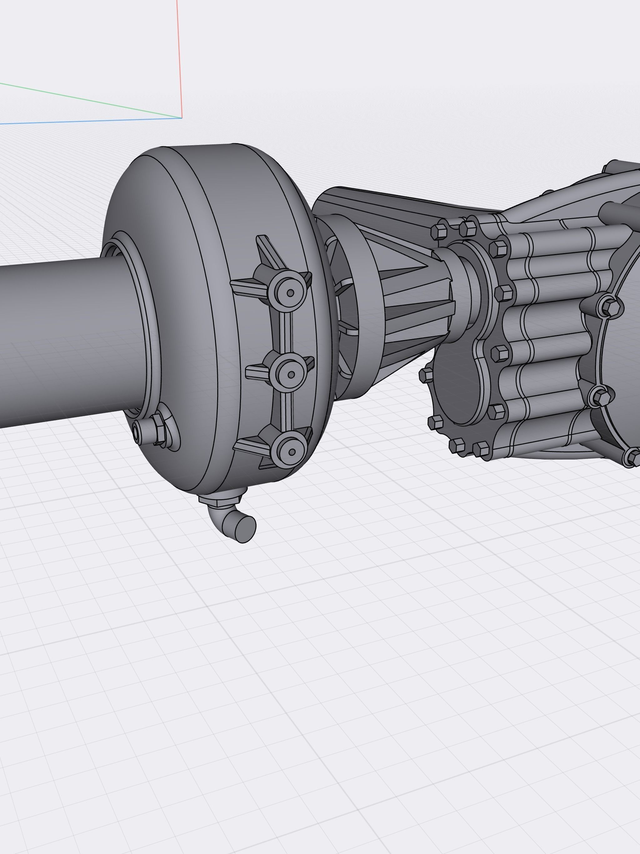 HOT ROD Gasser retro 1000hp Turbo Booster Axle  3D print model_2