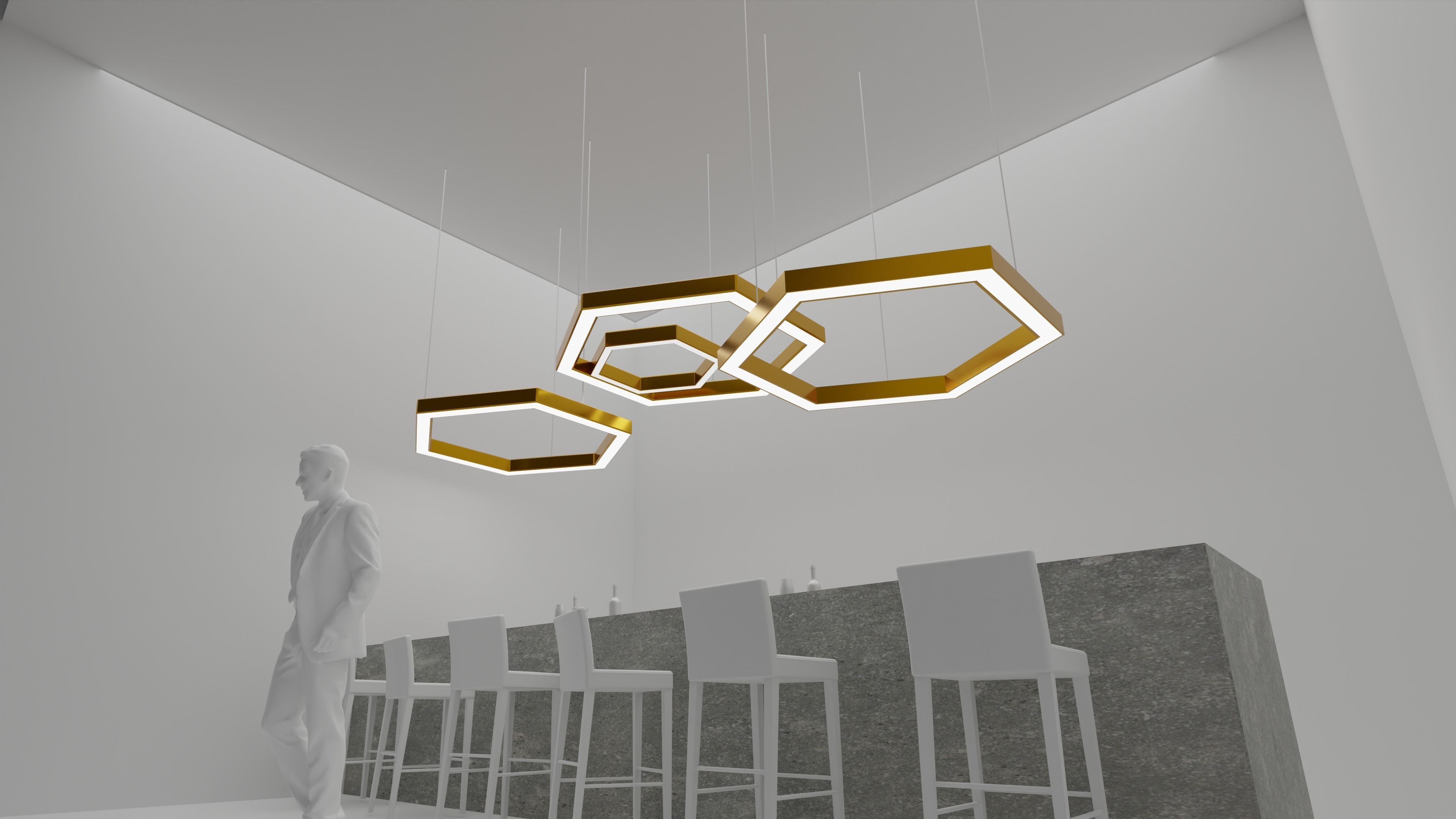 Geometric Lighting Pendant 3D model_1