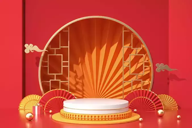 Red festive e-commerce promotion showcase scene 1