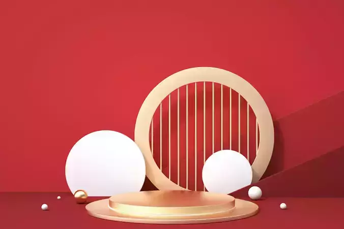 Red festive e-commerce promotion showcase scene 2