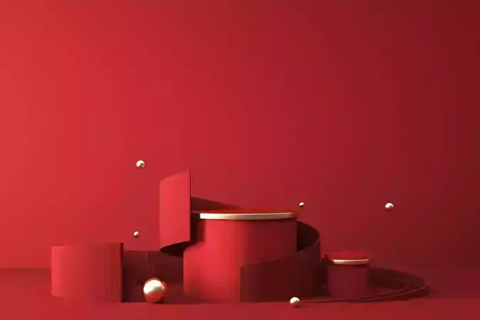 Red festive e-commerce promotion showcase scene 4