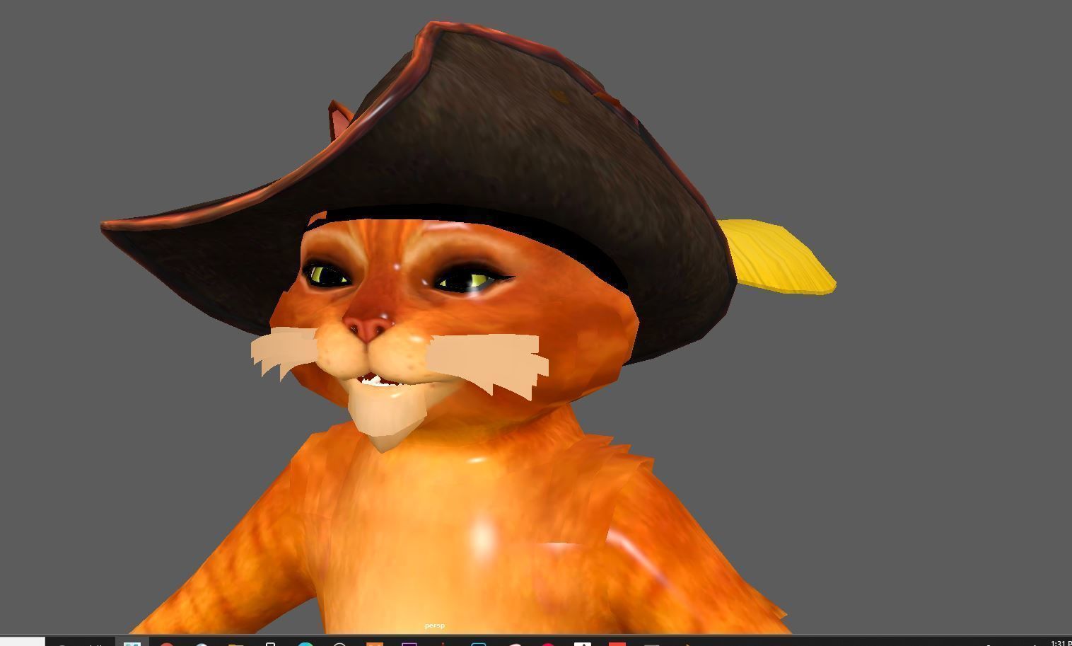 puss lowpoly model pirate cat Low-poly 3D model_3