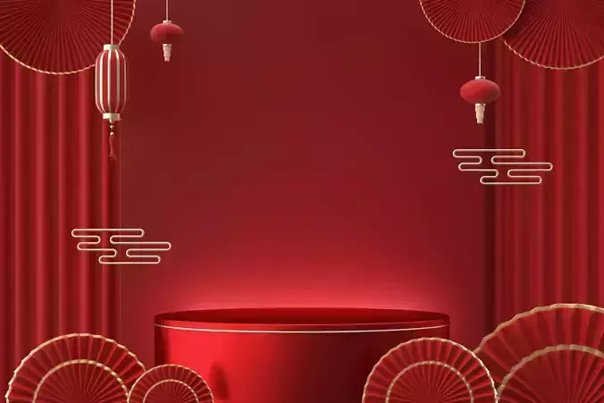 Red festive e-commerce promotion showcase scene 7