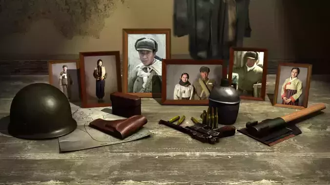 A helmet frame shovels desktop mauser pistol bullet kettle