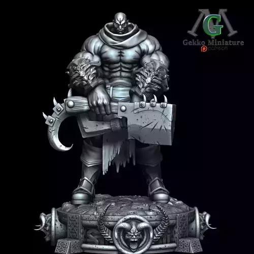 The Butcher statue of man holding sword 3D print model