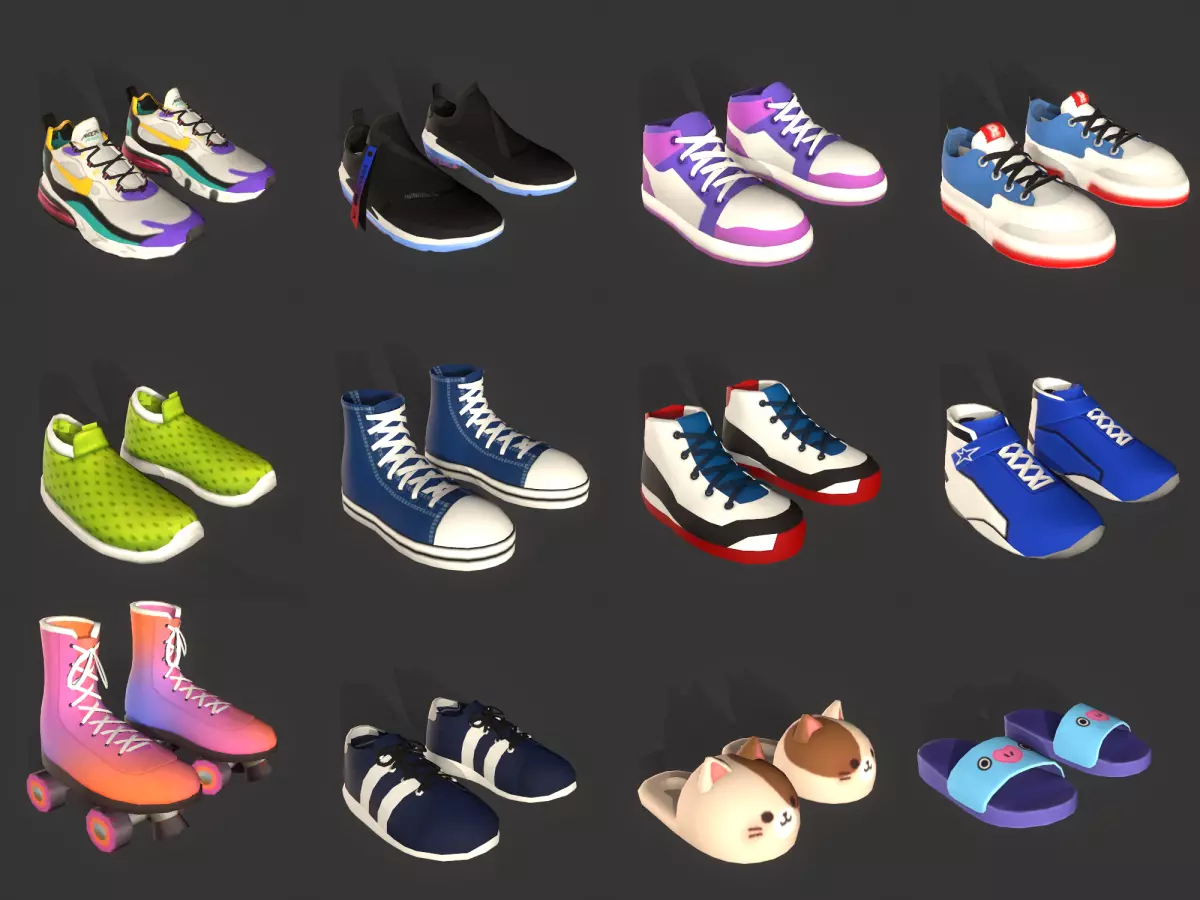 cartoon metaverse shoes 3D model_0