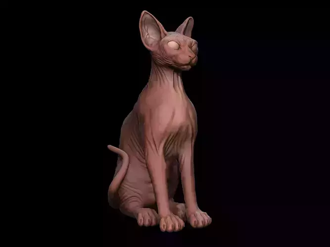 Sphynx Cat 3D Print model Full Body 3D print model