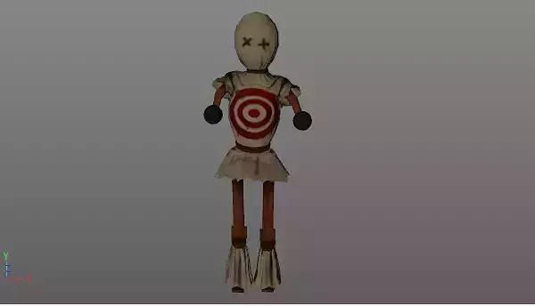 training dummy with 8 animations Low-poly 3D model