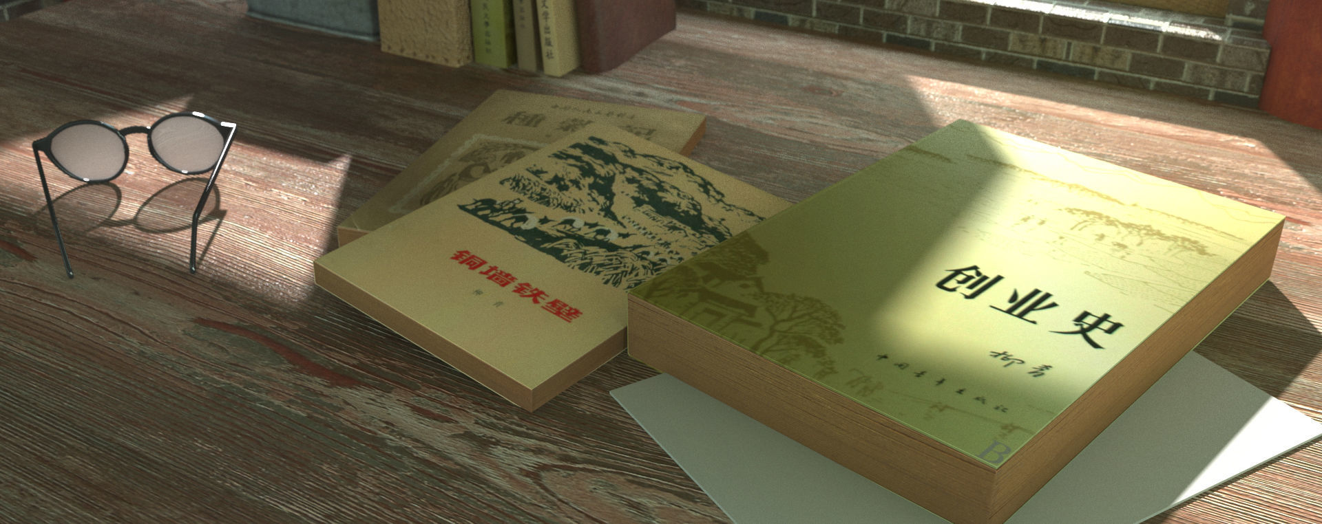 Chinese style Chinese desktop window Chinese style window scene 3D model_3