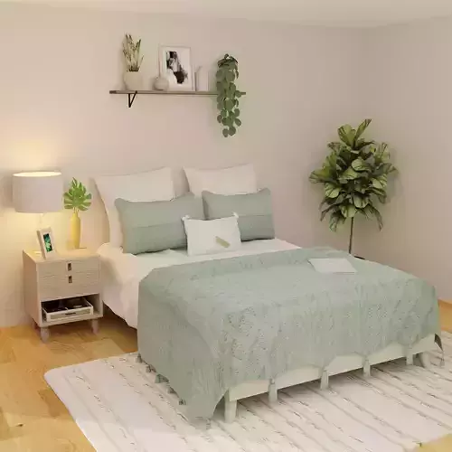 Bedroom 1 Blender Scene Free 3D model