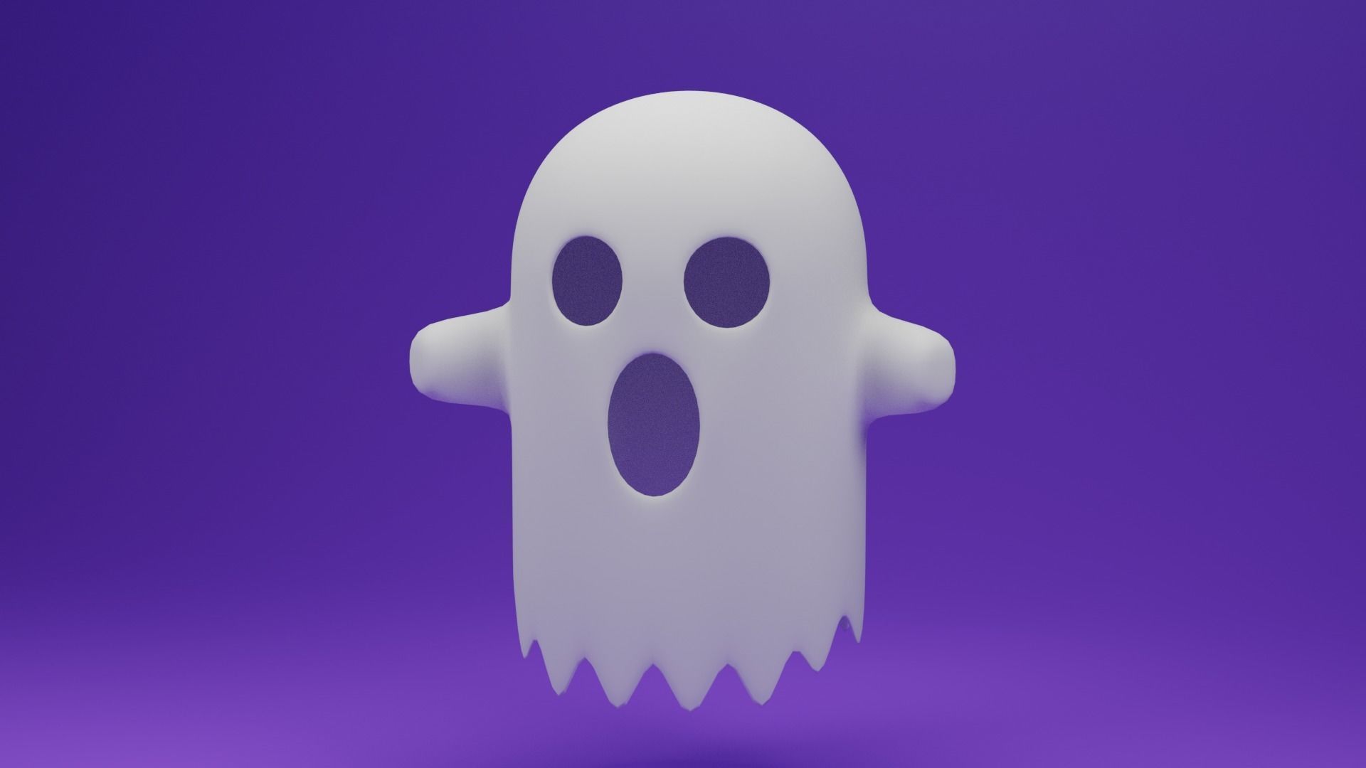 Cartoon Ghost 3D model_2