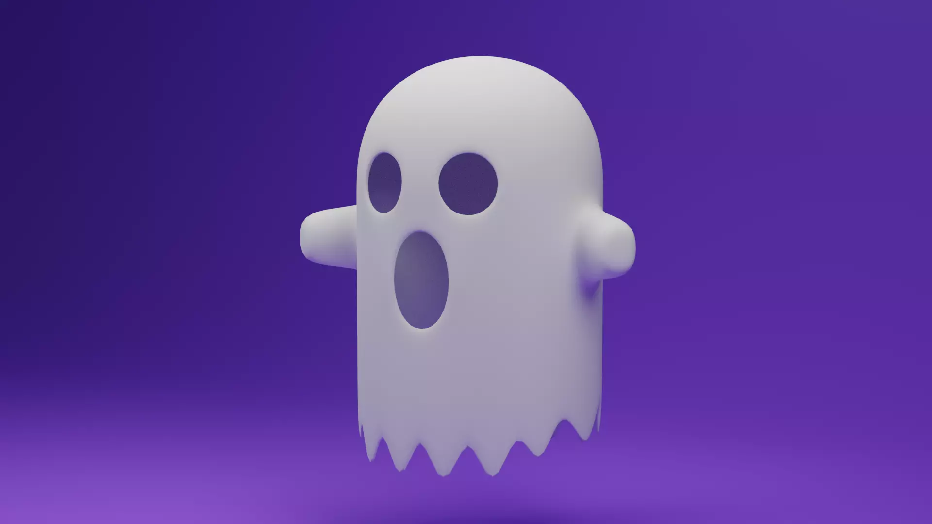 Cartoon Ghost 3D model_0
