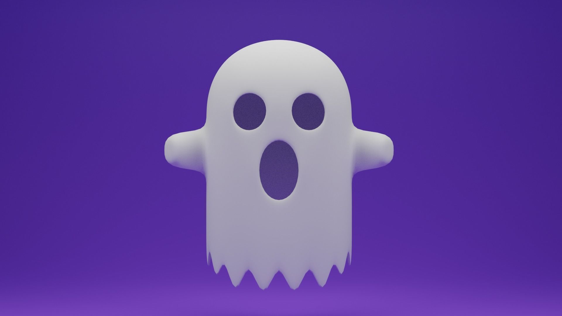 Cartoon Ghost 3D model_4