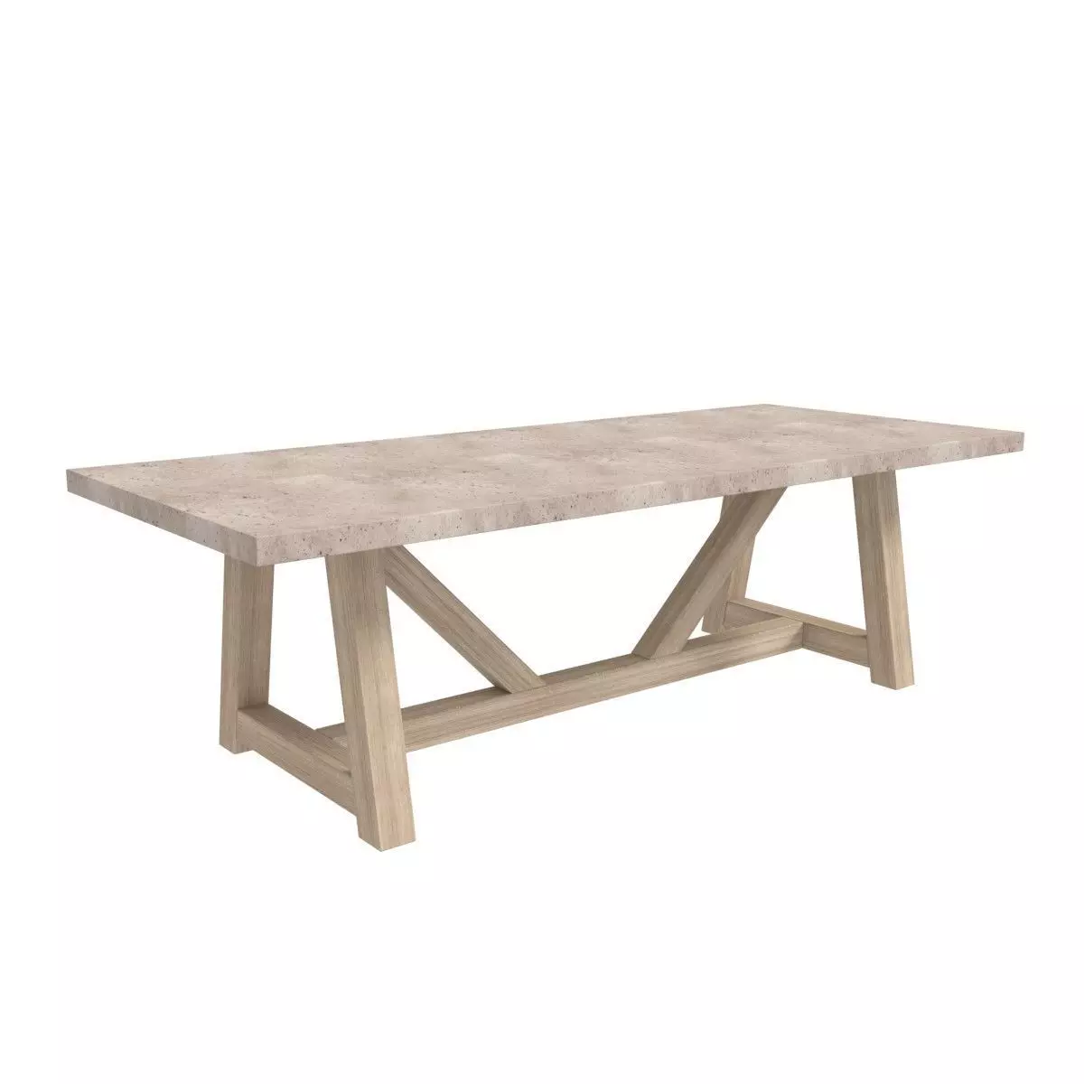 Restoration Hardware FRENCH BEAM TEAK RECTANGULAR DINING TABLE 3D model_0