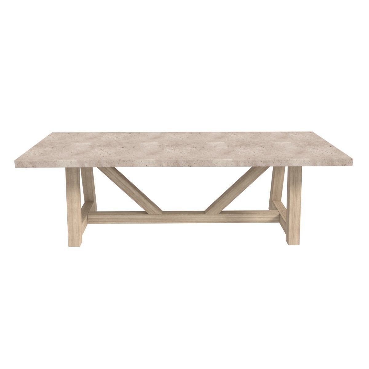 Restoration Hardware FRENCH BEAM TEAK RECTANGULAR DINING TABLE 3D model_2
