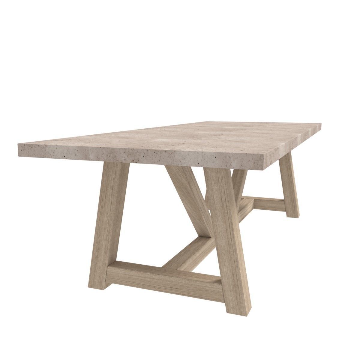 Restoration Hardware FRENCH BEAM TEAK RECTANGULAR DINING TABLE 3D model_1