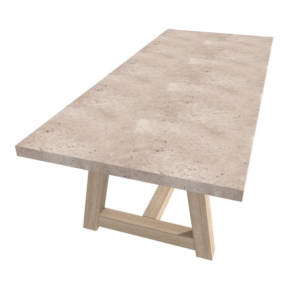 Restoration Hardware FRENCH BEAM TEAK RECTANGULAR DINING TABLE 3D model_4