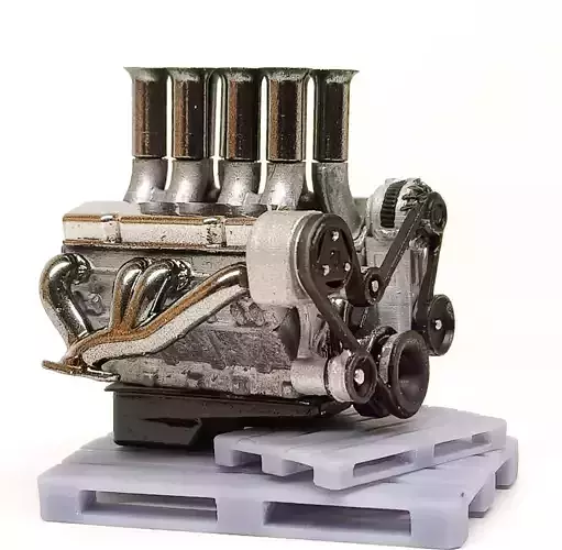 3D Printable Chevy small-block with Hilborn and standard intake 3D print model