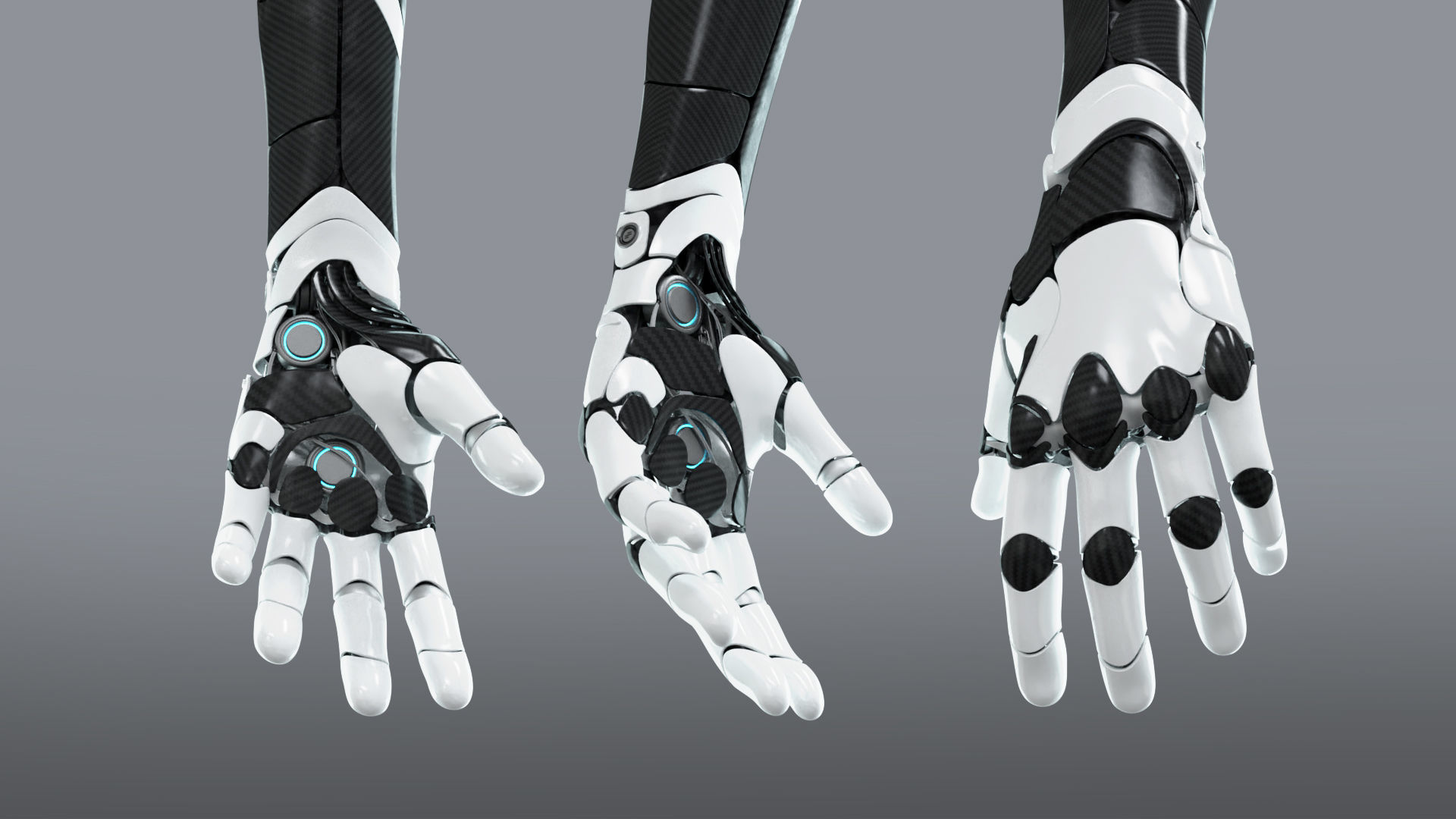 Robotic hand anatomy 04 Low-poly 3D model_11