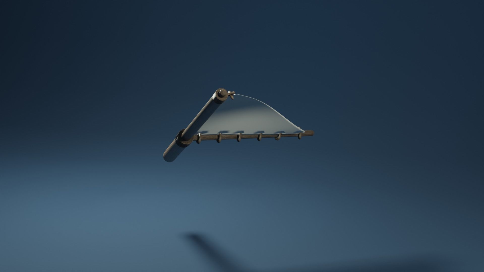 Triangle mast and sail 3D model_6