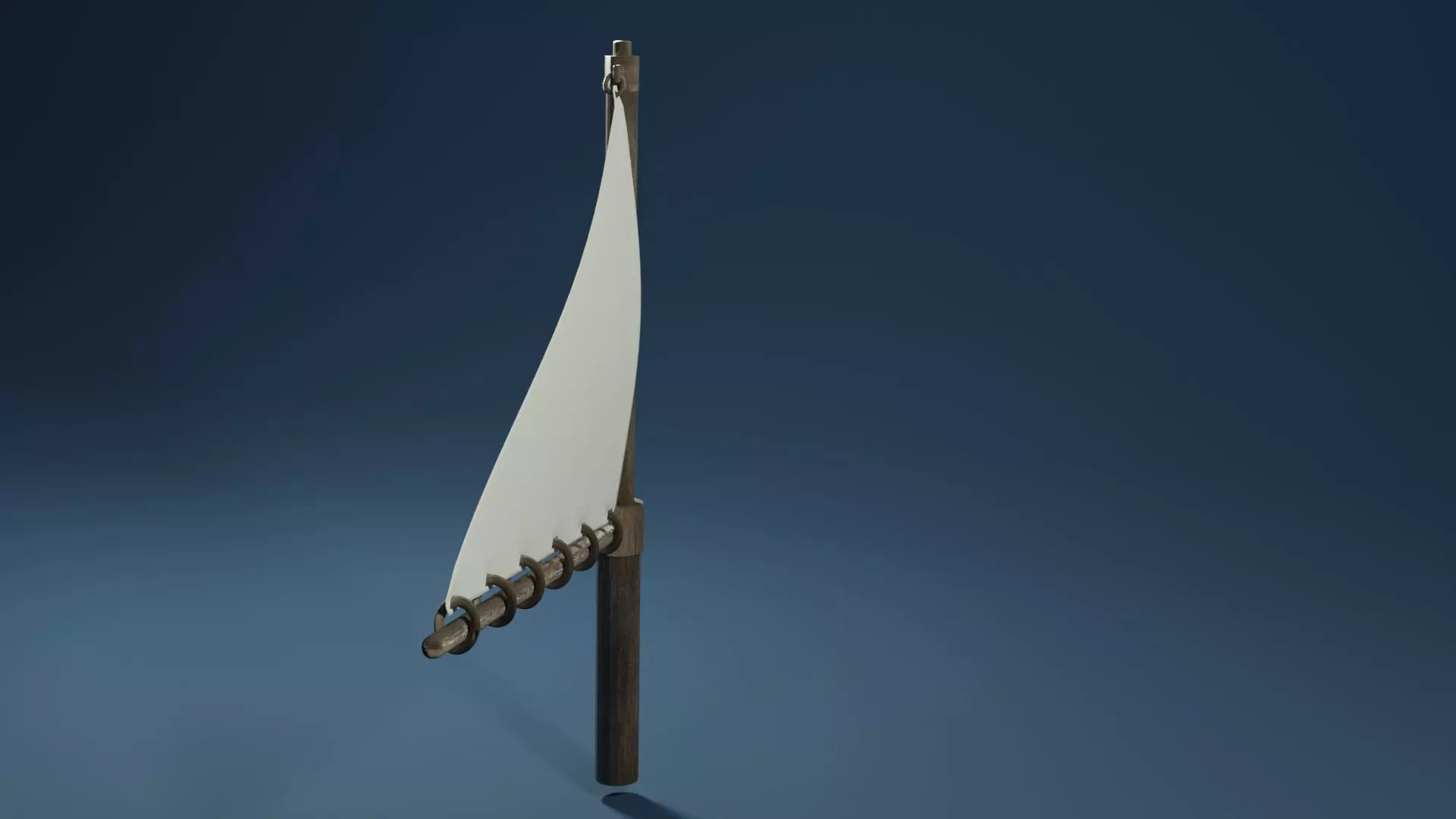 Triangle mast and sail 3D model_0