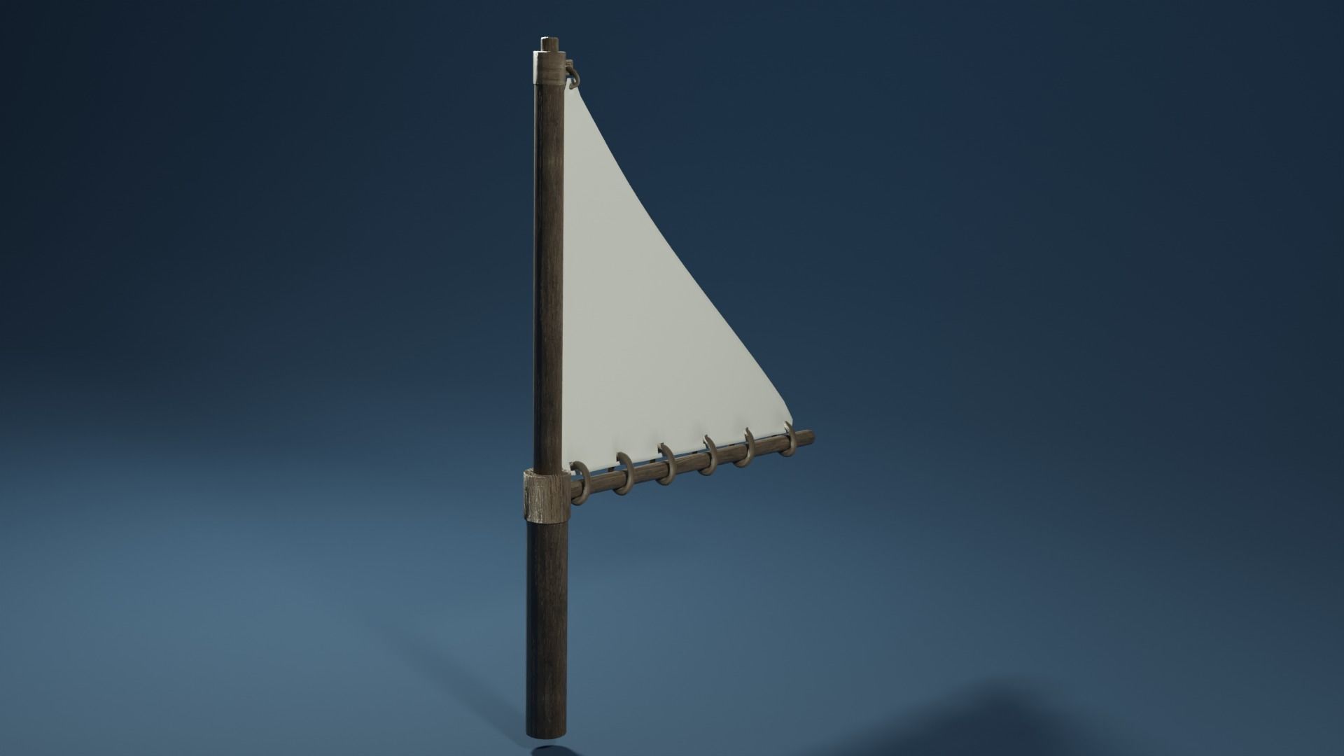 Triangle mast and sail 3D model_5
