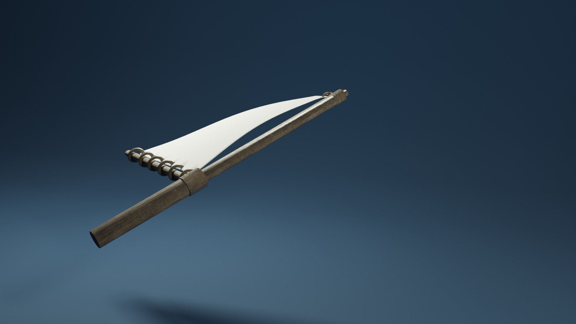 Triangle mast and sail 3D model_9