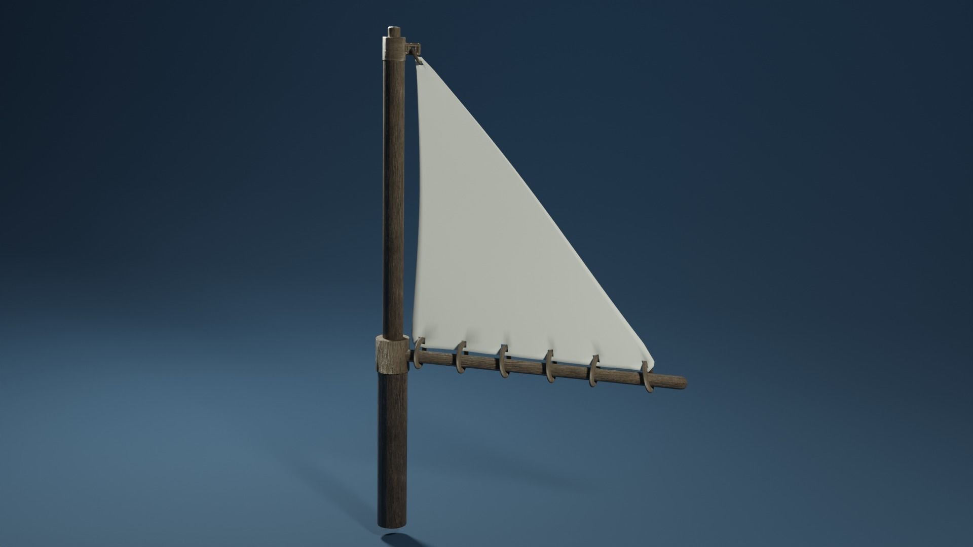Triangle mast and sail 3D model_1