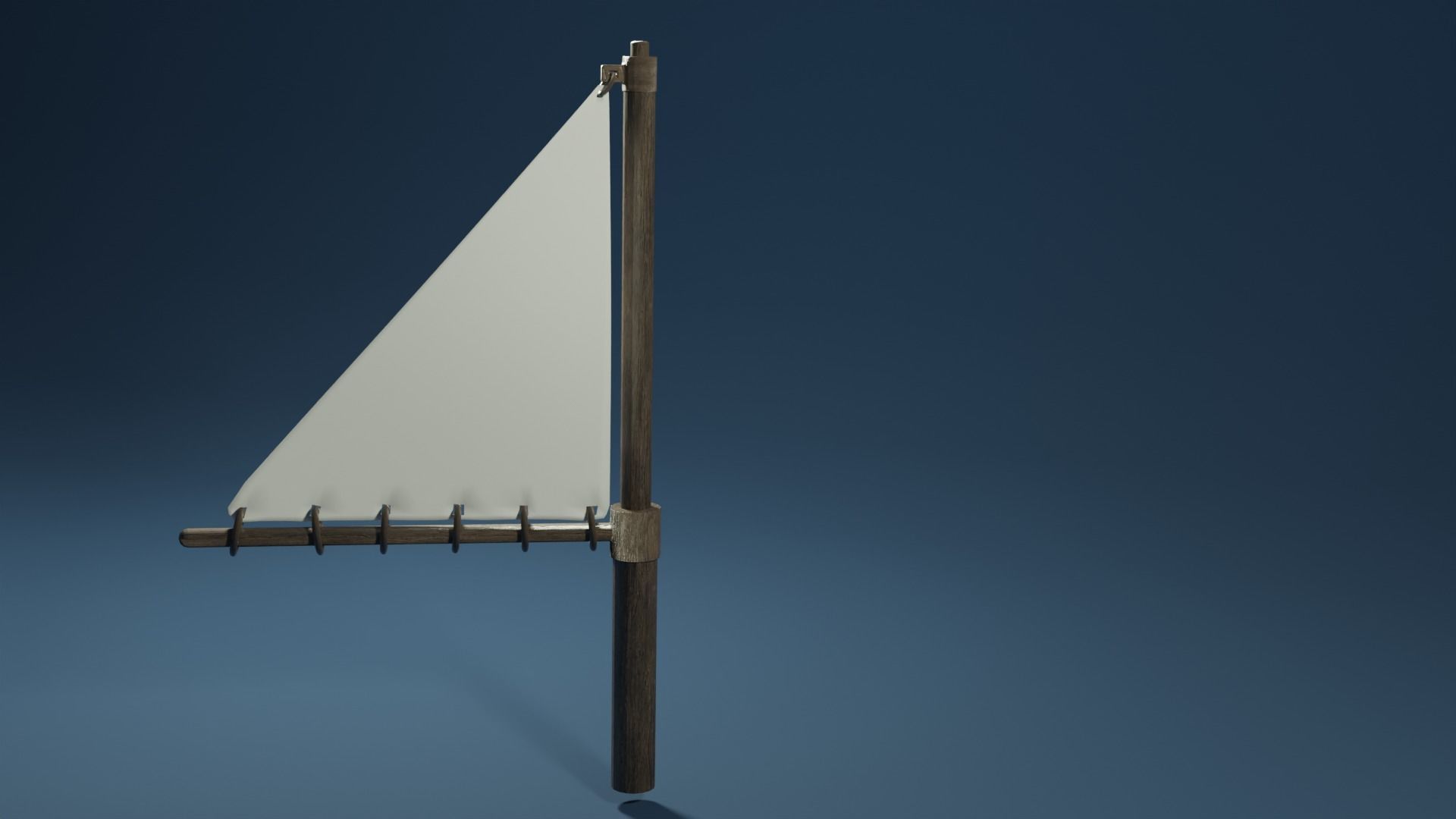 Triangle mast and sail 3D model_2