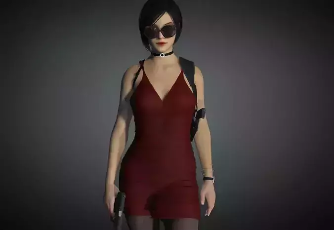 Ada Wong from Resident Evil Low-poly 3D model