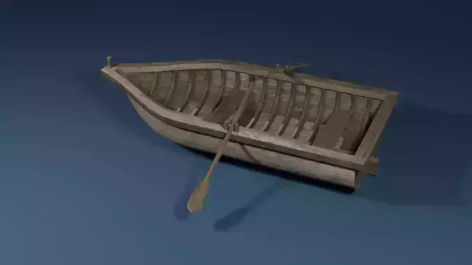 Rowboat wooden boat