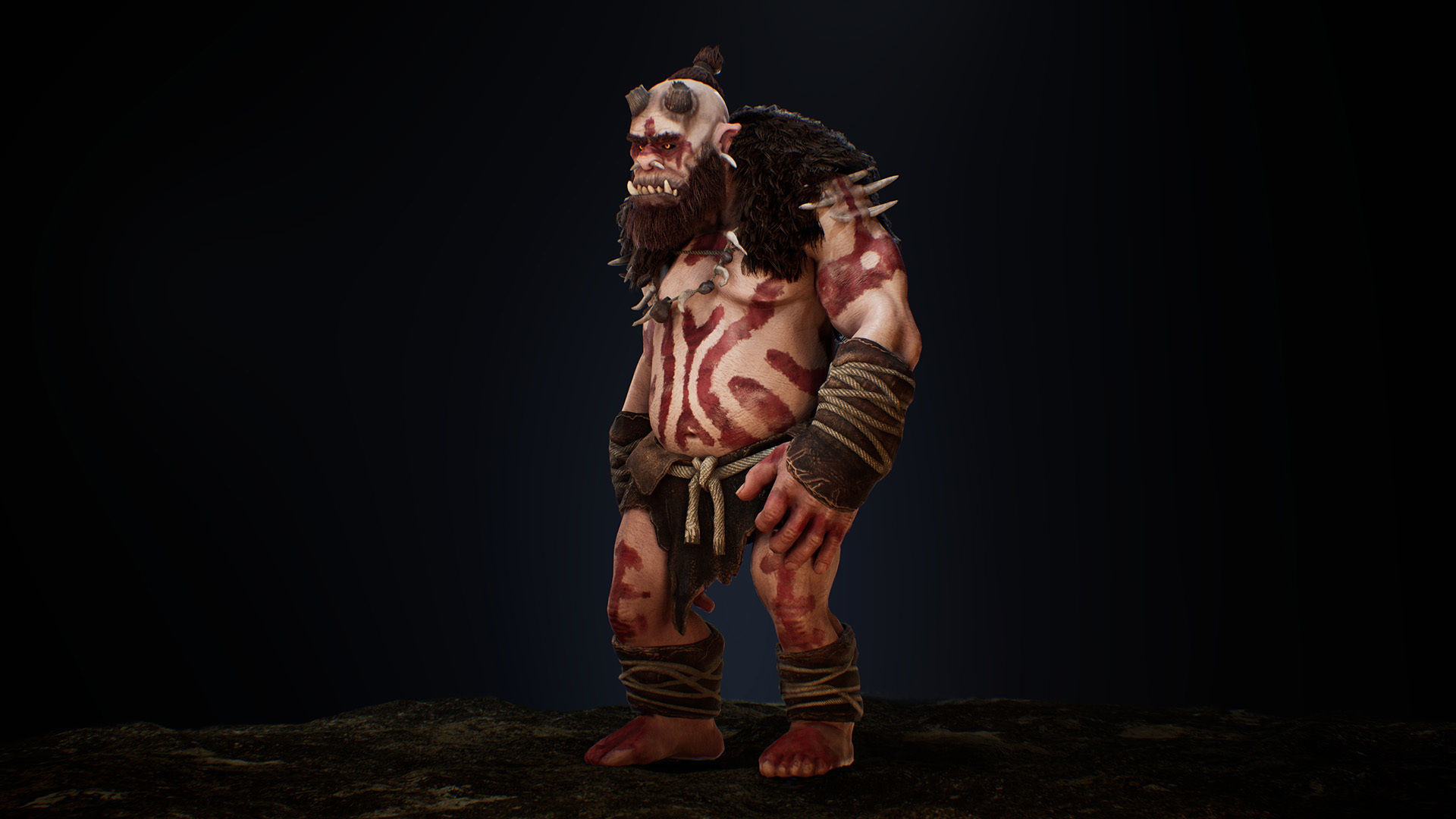 Ogre Cannibal Low-poly 3D model_19