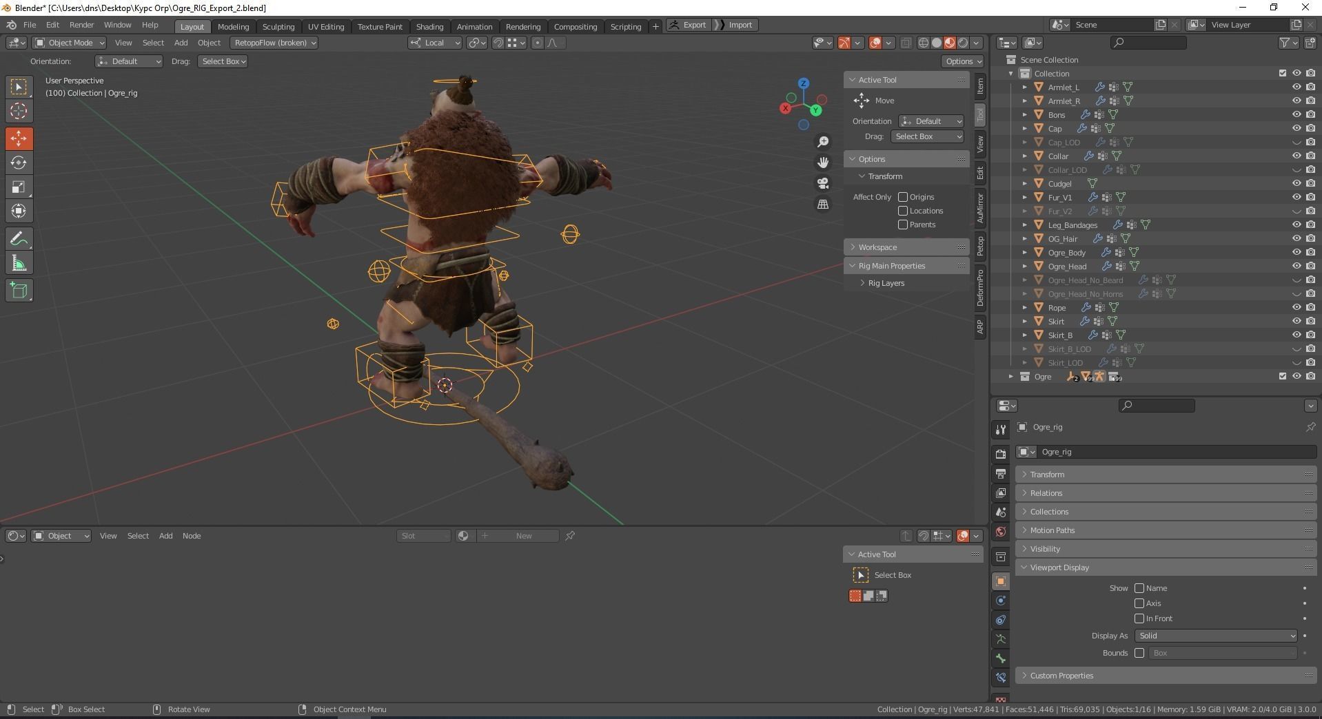 Ogre Cannibal Low-poly 3D model_27
